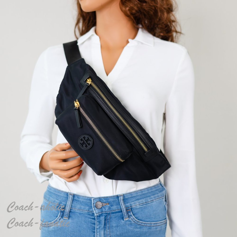 NWT Tory Burch 82508 Nylon Belt Bag Fanny Pack Crossbody in Black - Picture 2 of 9